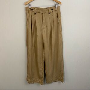 Madewell‎ Harlow Wide Leg Pants in Khaki Linen Blend Women’s Size 10